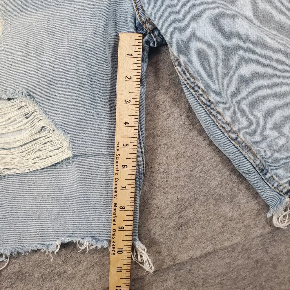 Levi's 511 Distressed Denim Shorts Mens 36 Light Blue Slim Fit Raw Hem Casual